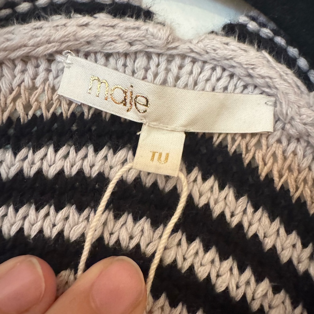 Maje Black and White Knit Cardigan - Picture 3 of 6